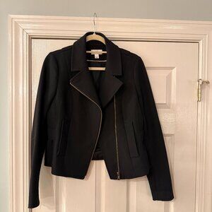 Ann Taylor LOFT Women's Moto Jacket Blazer - Size 6 - Black with/Gold Zipper